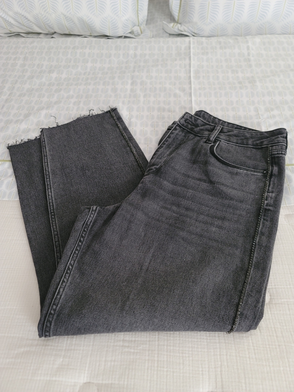 AllSaints Rali High-Rise Relaxed Diamante Jeans, Size 32